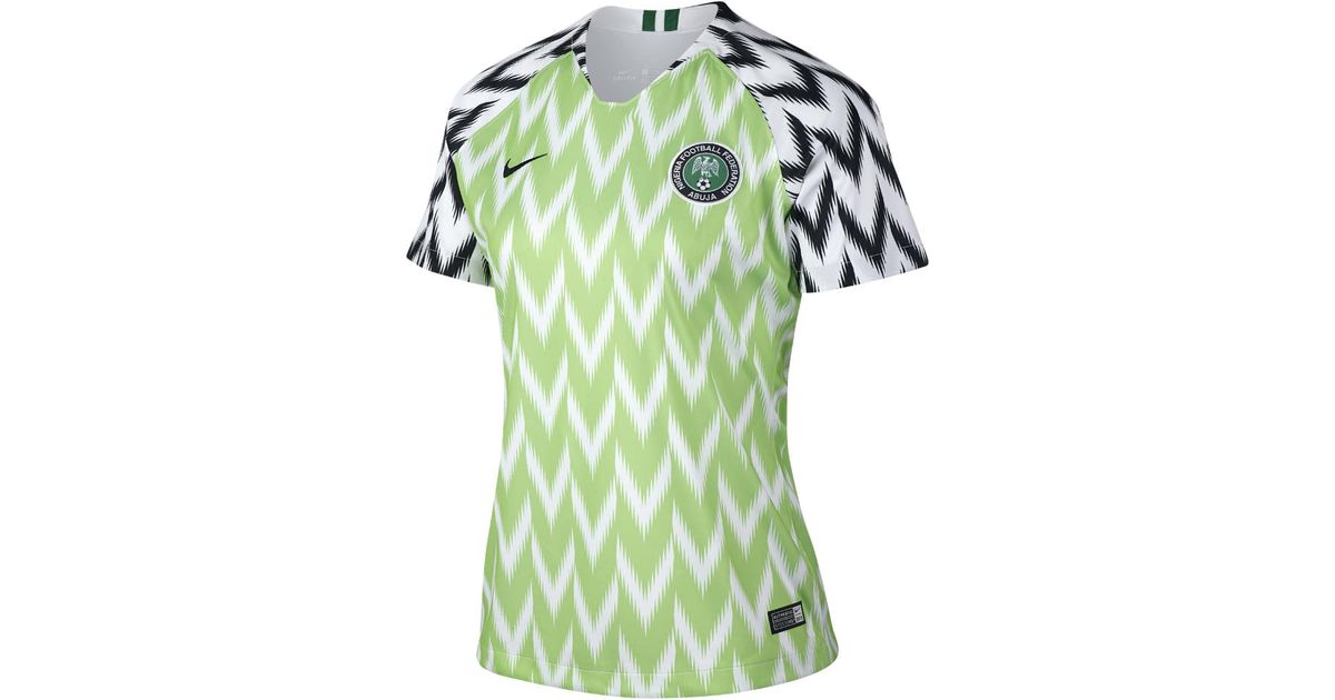 Nike 2018 Nigeria Stadium Home Women's Soccer Jersey in White/Black (Green) - Lyst