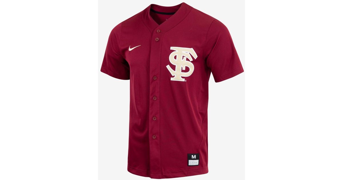 Nike College Fullbutton Baseball Jersey in Red for Men Lyst