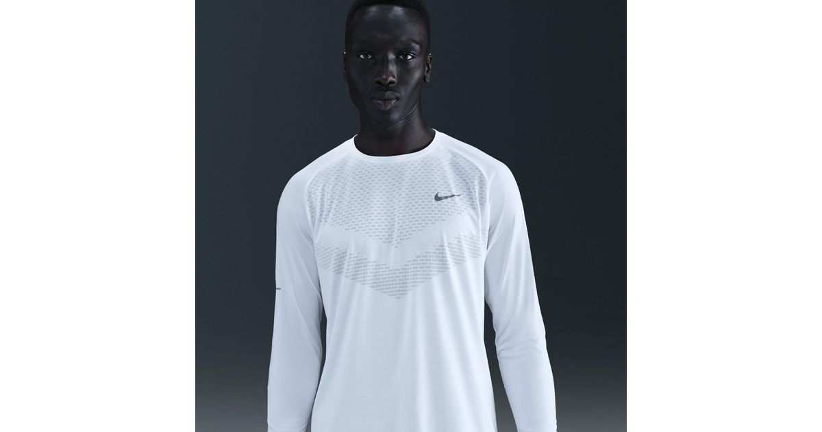 nike long sleeve running top white