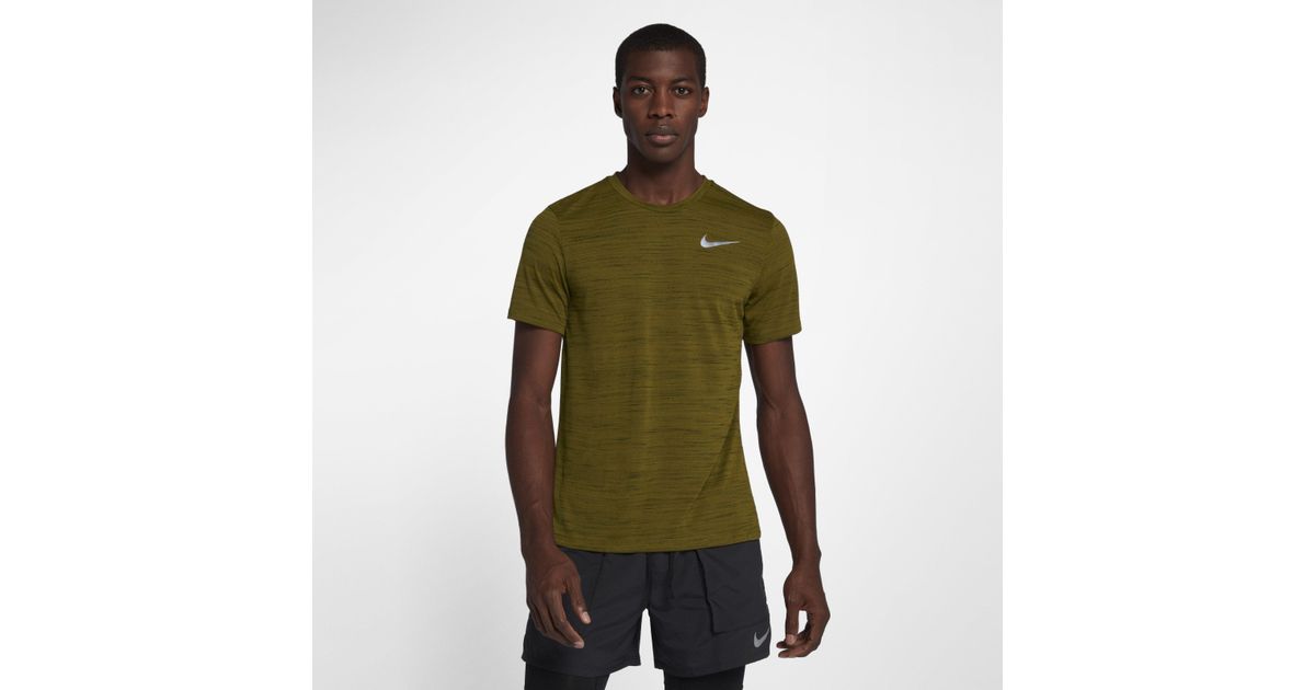 Nike Miler Essential 2.0 T-shirt In Khaki 928419-355 in Green for Men |  Lyst UK