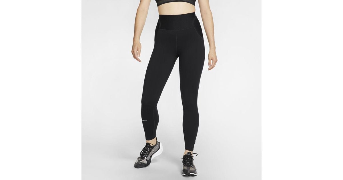 Nike Synthetic City Ready 7/8 Running Tights in Black - Lyst