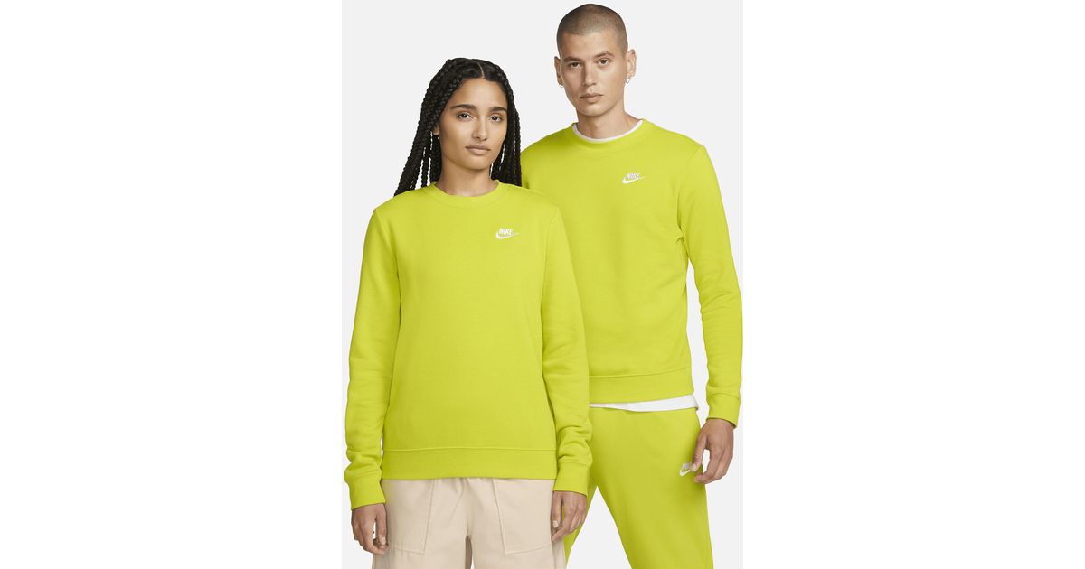Nike Sportswear Club Fleece Crew-neck Sweatshirt In Green, | Lyst