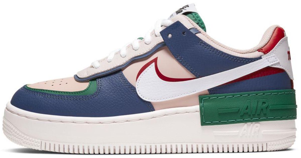 Nike Leather Air Force 1 Shadow in Navy/Pink (Blue) | Lyst