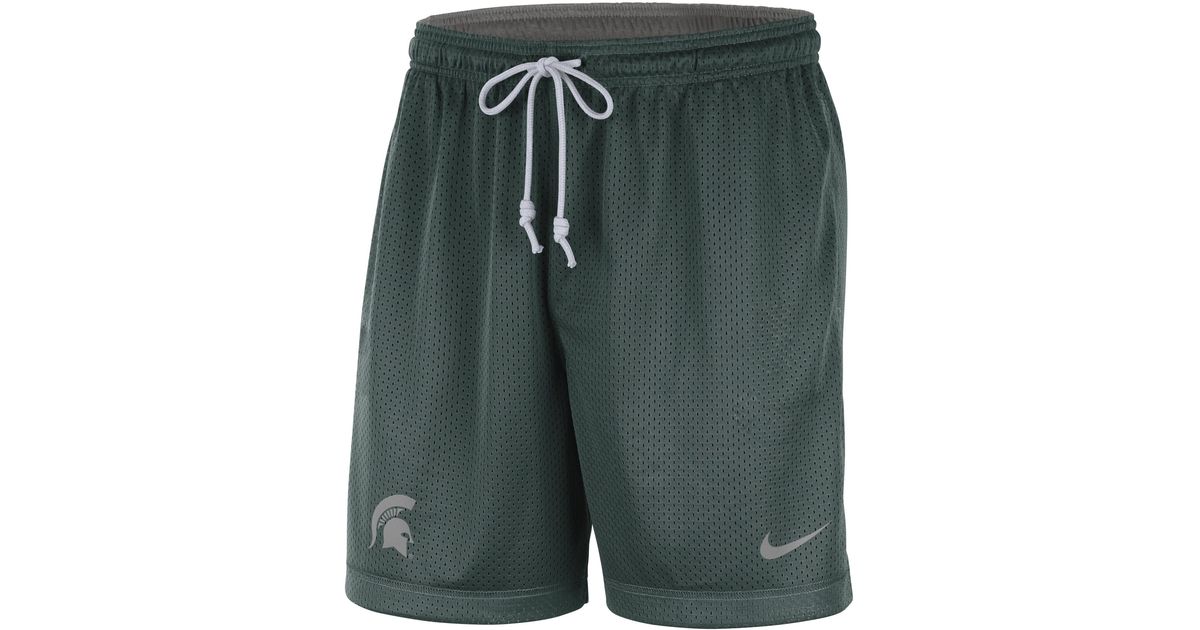 Nike College Dri-fit (michigan State) Reversible Shorts In Green, for ...