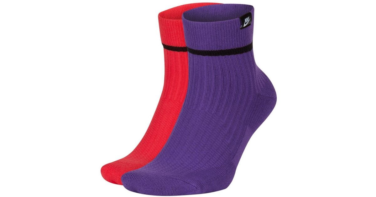 Nike Snkr Sox Ankle Socks (2 Pairs) in Purple for Men | Lyst