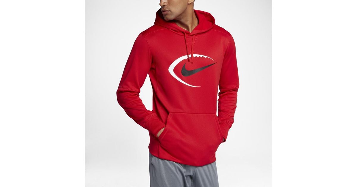 red nike football hoodie