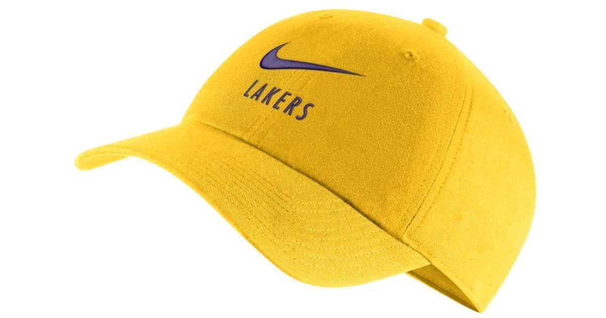 Nike Cotton Los Angeles Lakers Heritage 86 Nba Cap in Yellow for Men | Lyst