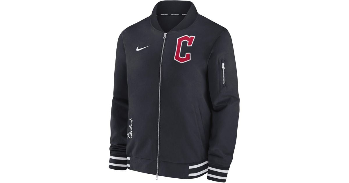 Nike Cleveland Guardians Authentic Collection Mlb Full-Zip Bomber ...