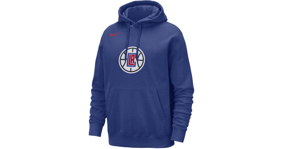 Nike La Clippers Club Nba Pullover Hoodie in Blue for Men | Lyst