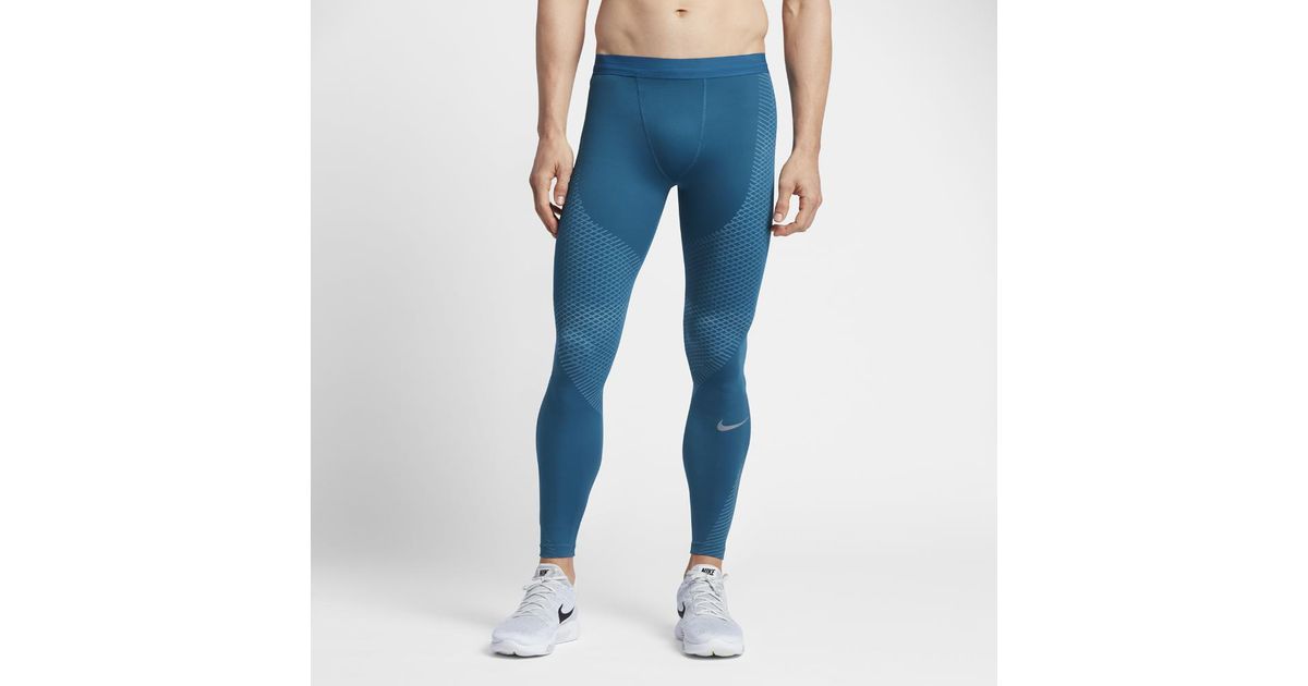 nike blue running tights