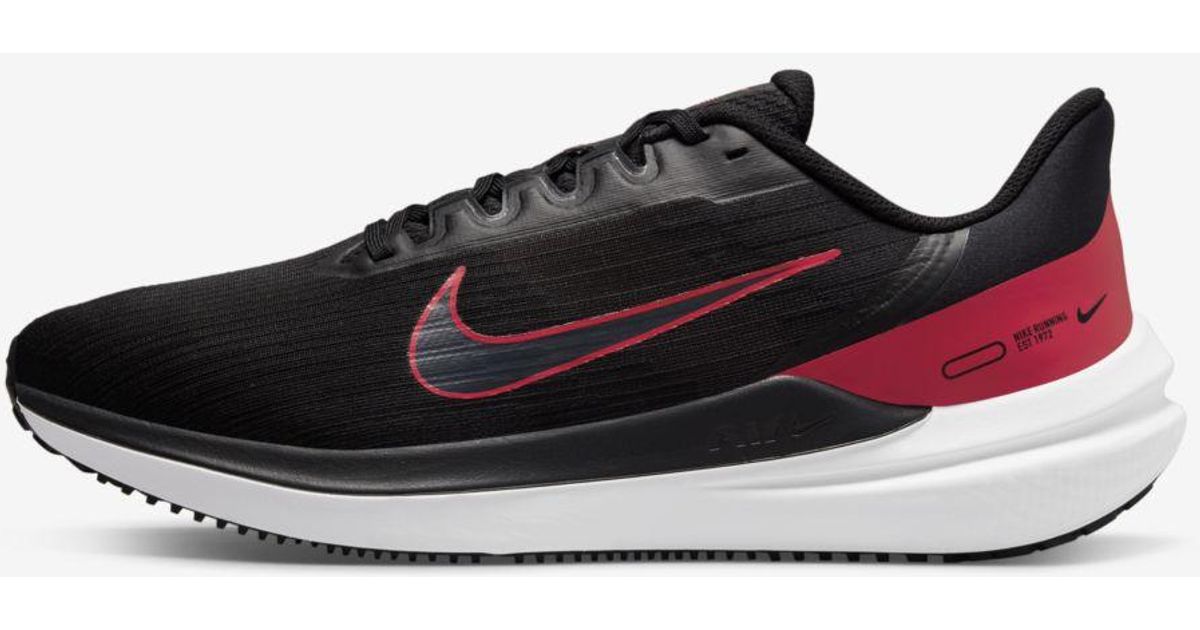 Nike Rubber Air Winflo 9 Road Running Shoes in Black,Dark Smoke Grey ...