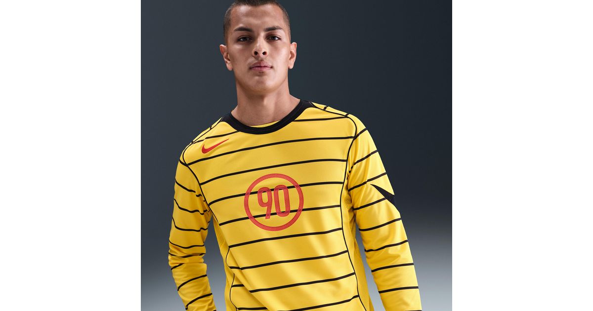 Nike Total 90 Dri-Fit Long-Sleeve Soccer Top in Yellow for Men | Lyst