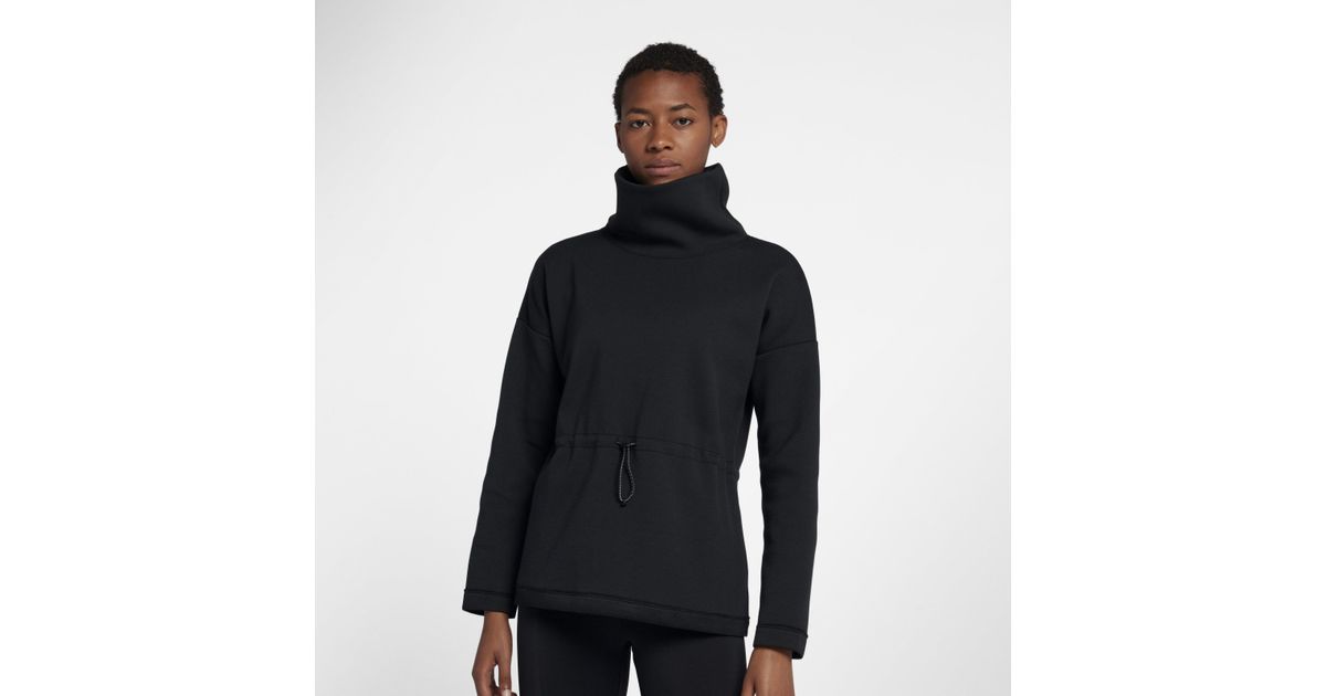 Nike Dri-fit Cowl-neck Long-sleeve Training Sweatshirt in Black | Lyst UK