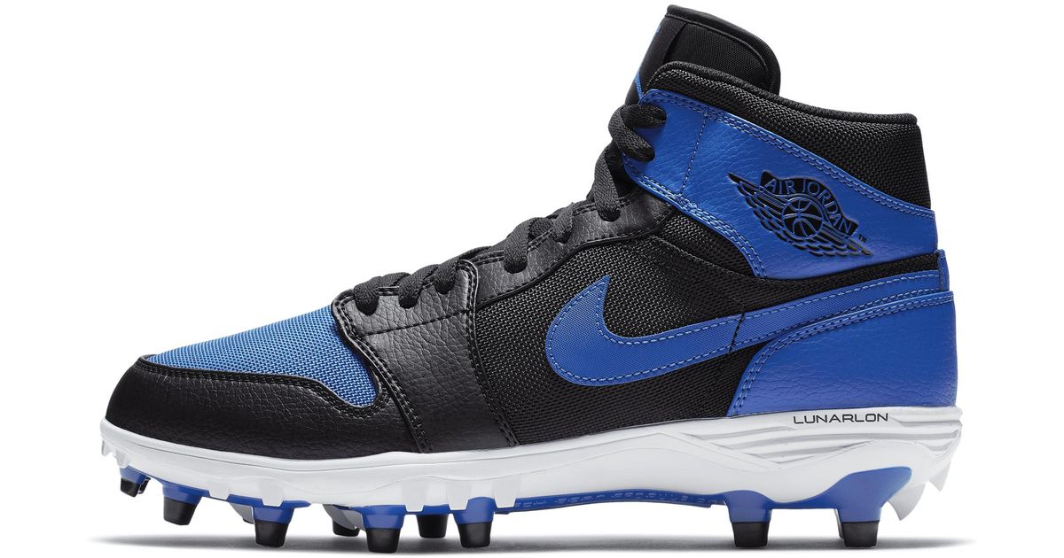 jordan 1 cleats football blue