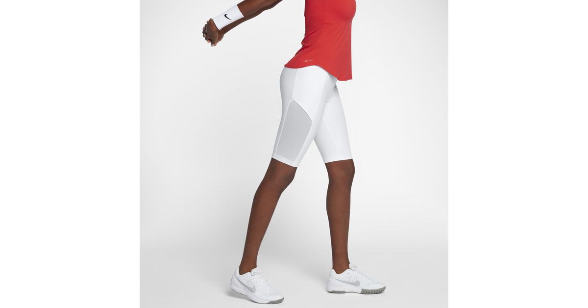 Nike Synthetic Court Power Women's 11" Tennis Shorts in White/Black (White)  | Lyst