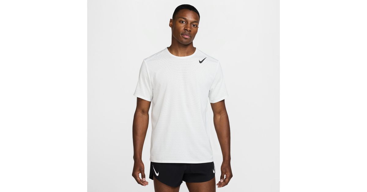Nike Aeroswift Dri-Fit Adv Short-Sleeve Running Top in White