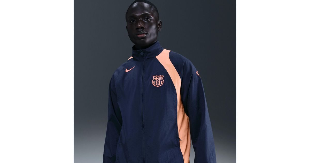 Nike Fc Barcelona Soccer Total 90 Soccer Track Jacket in Blue for