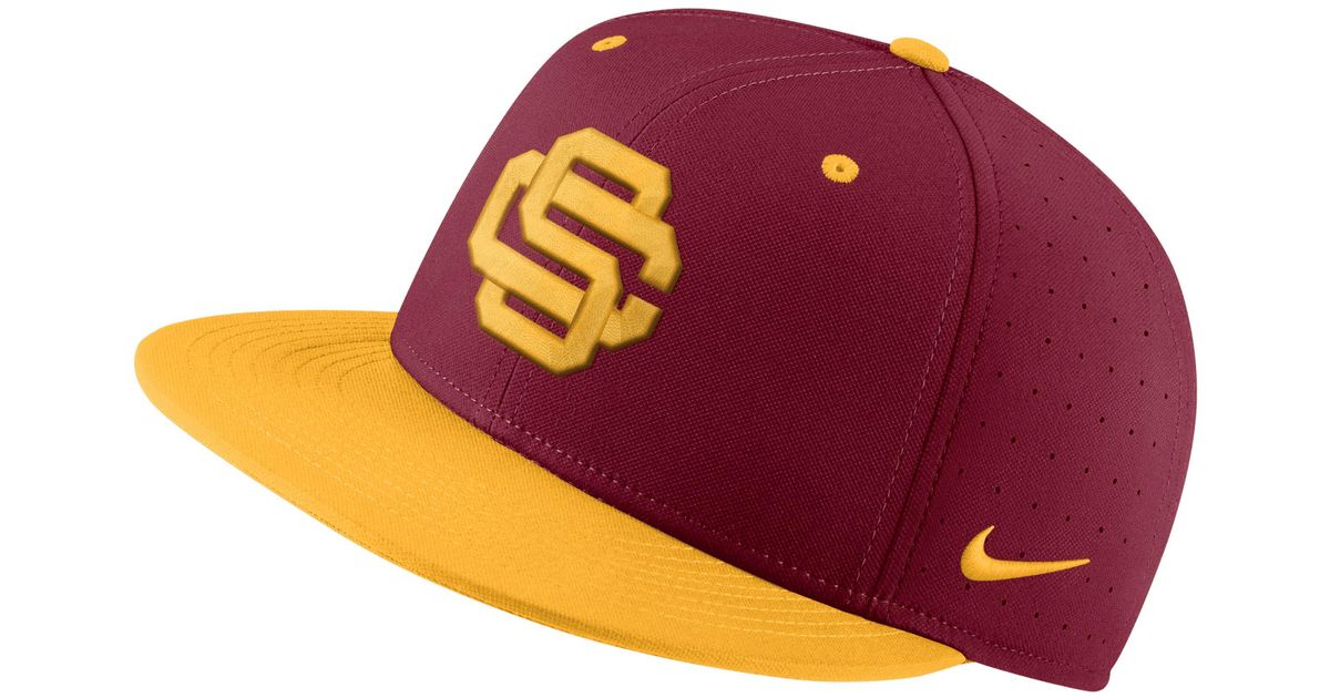 Nike Usc Unisex College Fitted Baseball Hat In Red, in Purple | Lyst