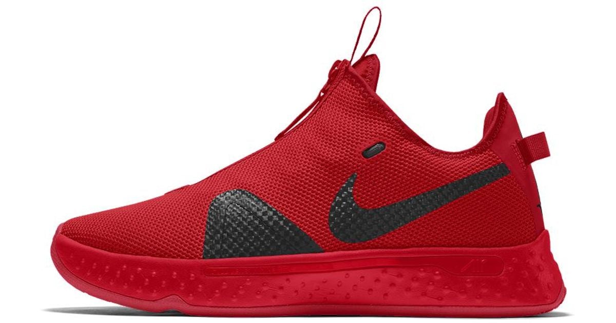 Nike Pg 4 By You Custom Basketball Shoe in Red | Lyst