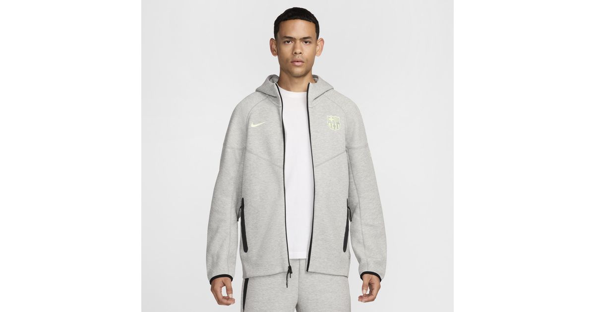 Casaco com capuz e fecho de correr FC Barcelona Tech Fleece para homem