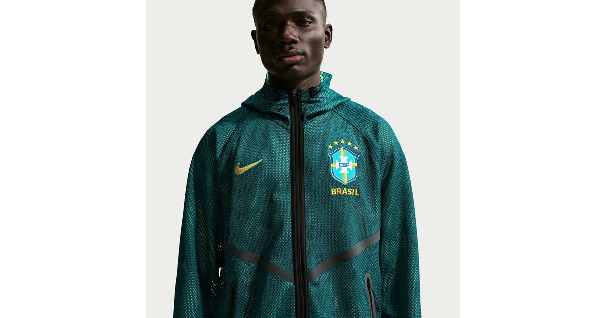 Nike Brazil Dri-Fit Soccer Anthem Jacket in Green for Men | Lyst