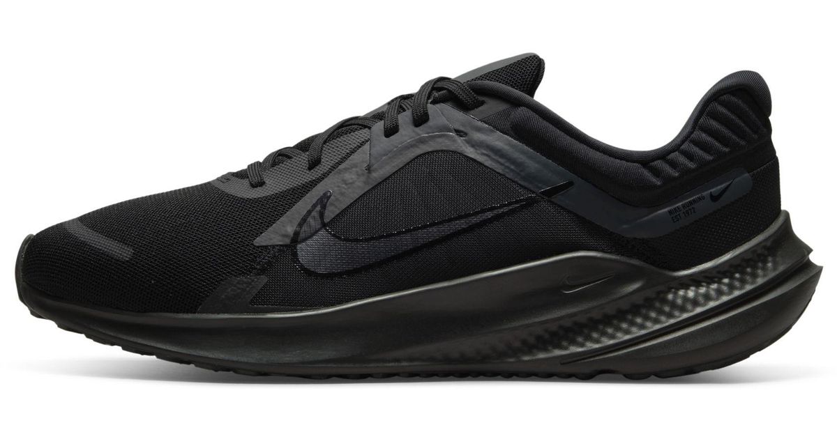 Nike Rubber Quest 5 Road Running Shoes in Black,Dark Smoke Grey (Black
