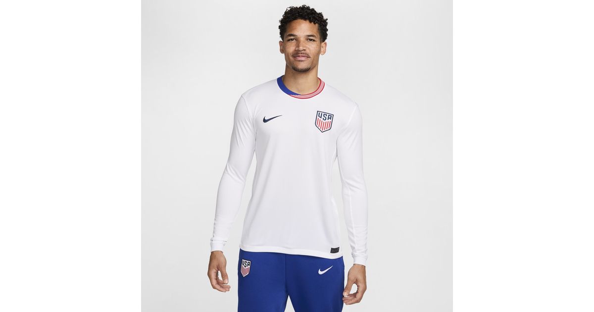 Nike Usmnt 2024 Stadium Home Dri-fit Soccer Long-sleeve Replica Jersey