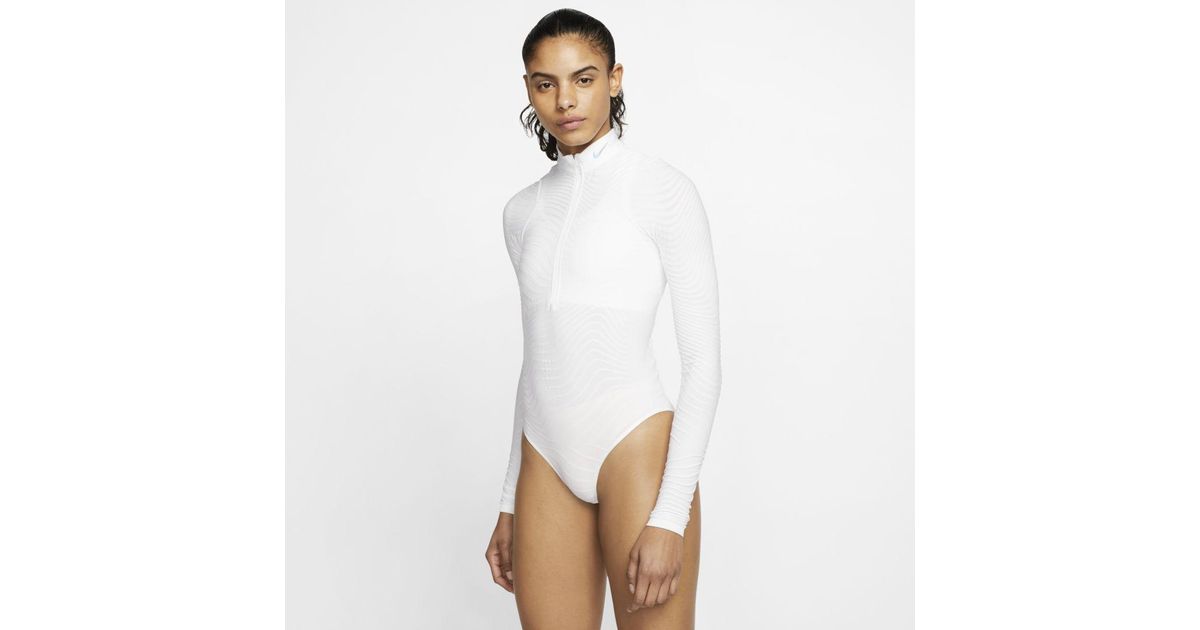 Nike City Ready Seamless Long-sleeve Training Bodysuit in White - Lyst