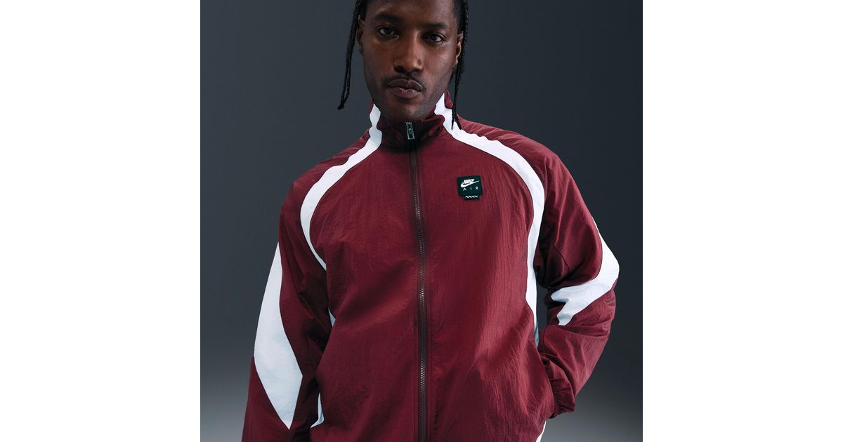 Nike Air Woven Track Jacket in Red for Men | Lyst
