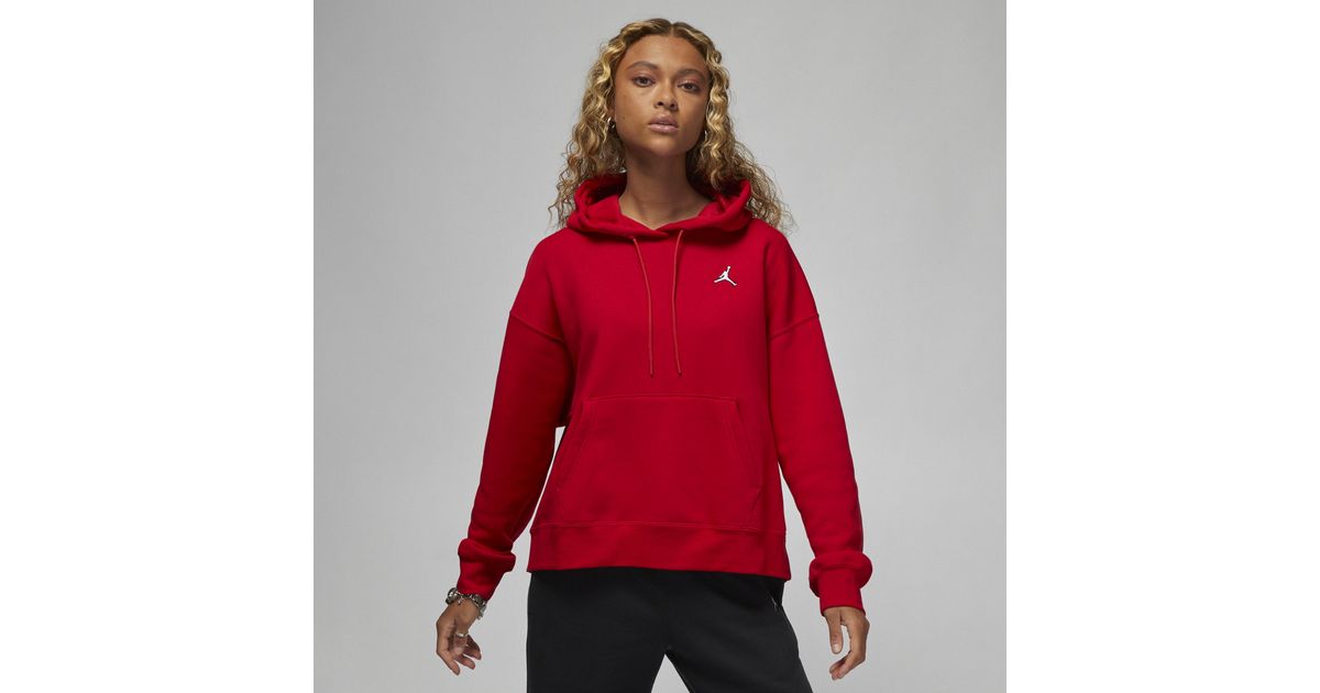 Nike Jordan Brooklyn Fleece Pullover Hoodie In Red, | Lyst