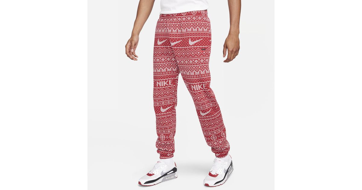 Nike Sportswear Club Fleece Holiday Pants in Red for Men Lyst
