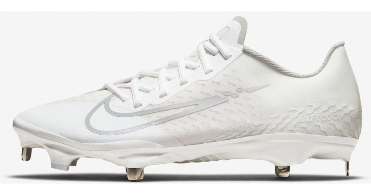 Nike WhiteBright CrimsonLight Smoke React Vapor Ultrafly Elite 4 Baseball Cleat 