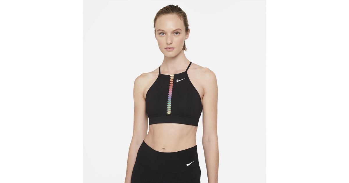 Nike Women's Indy Rainbow Ladder Light-Support Padded High-Neck