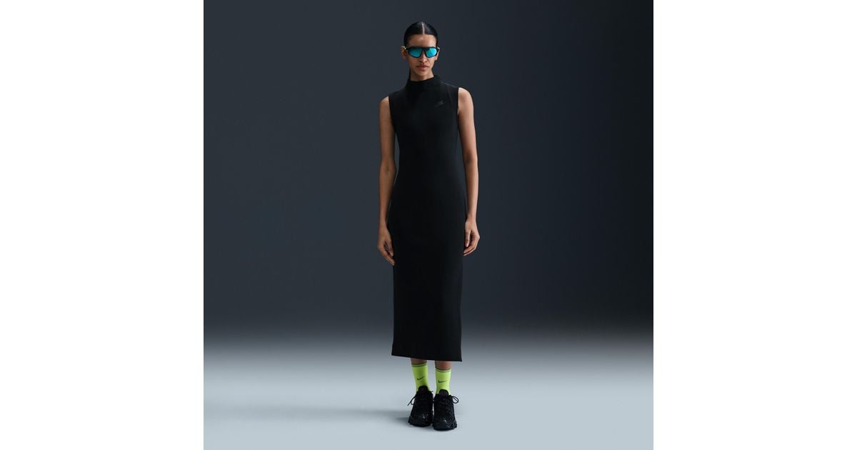 Nike Sportswear Tech Fleece Slim Maxi Tank Top Dress in Blue