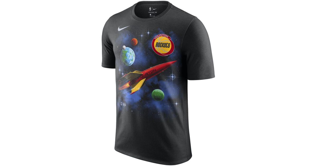 Nike Cotton Rockets Classic Edition Nba T-shirt in Black for Men - Lyst