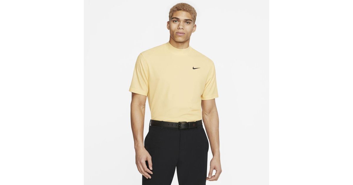 Download Nike Dri-fit Tiger Woods Mock-neck Golf Top in Gold ...