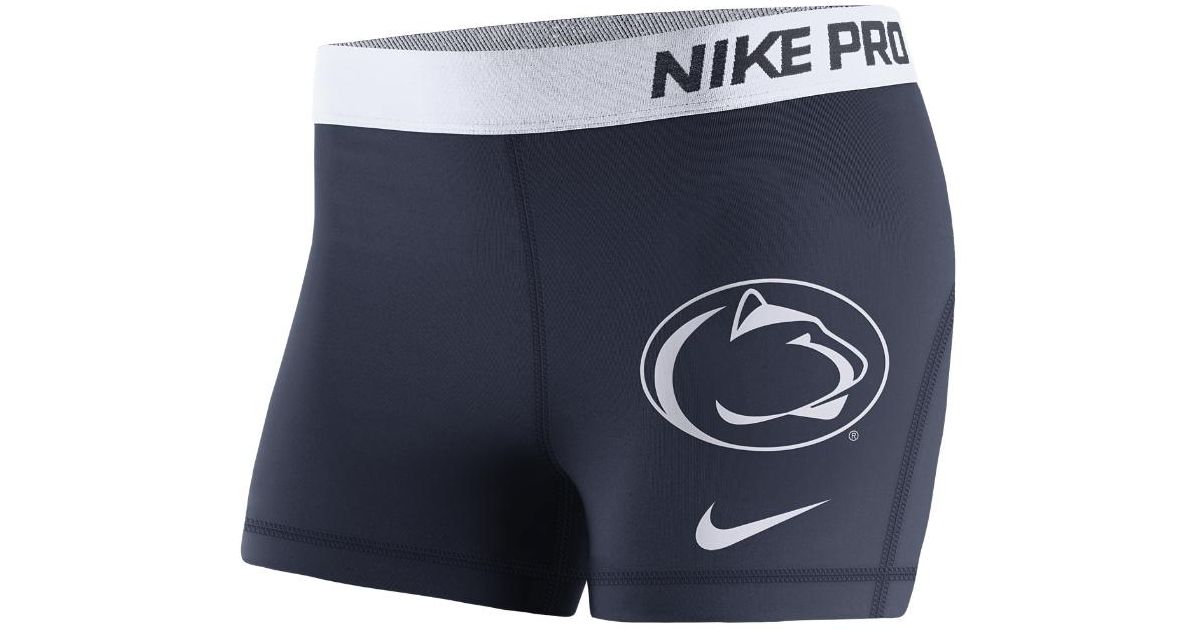 Nike College Pro (penn State) Women's 3" Training Shorts in Blue | Lyst