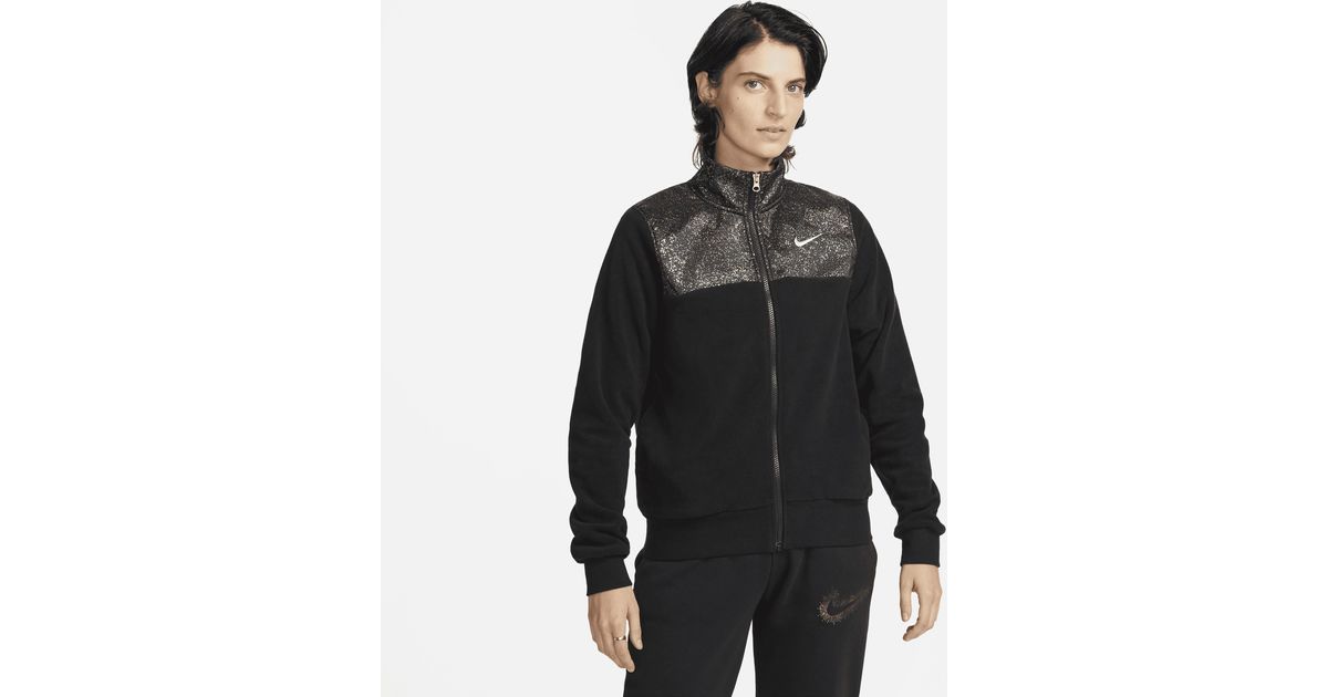 Nike Sportswear Stardust Plush Jacket In Black, Lyst