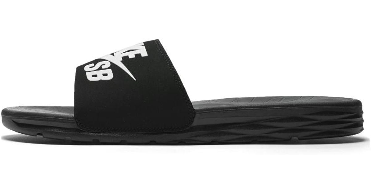 Nike Sb Benassi Solarsoft Men's Slide in Black/White (Black) for 