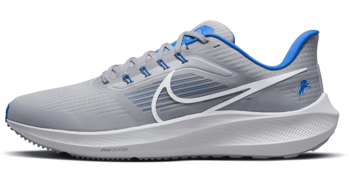 Nike Air Zoom Pegasus 39 (nfl Detroit Lions) Road Running Shoes In Grey