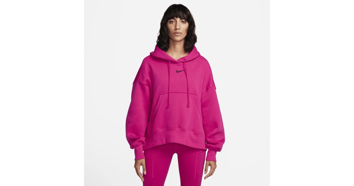 Nike Pink Sportswear Phoenix Fleece Over-oversized Pullover Hoodie