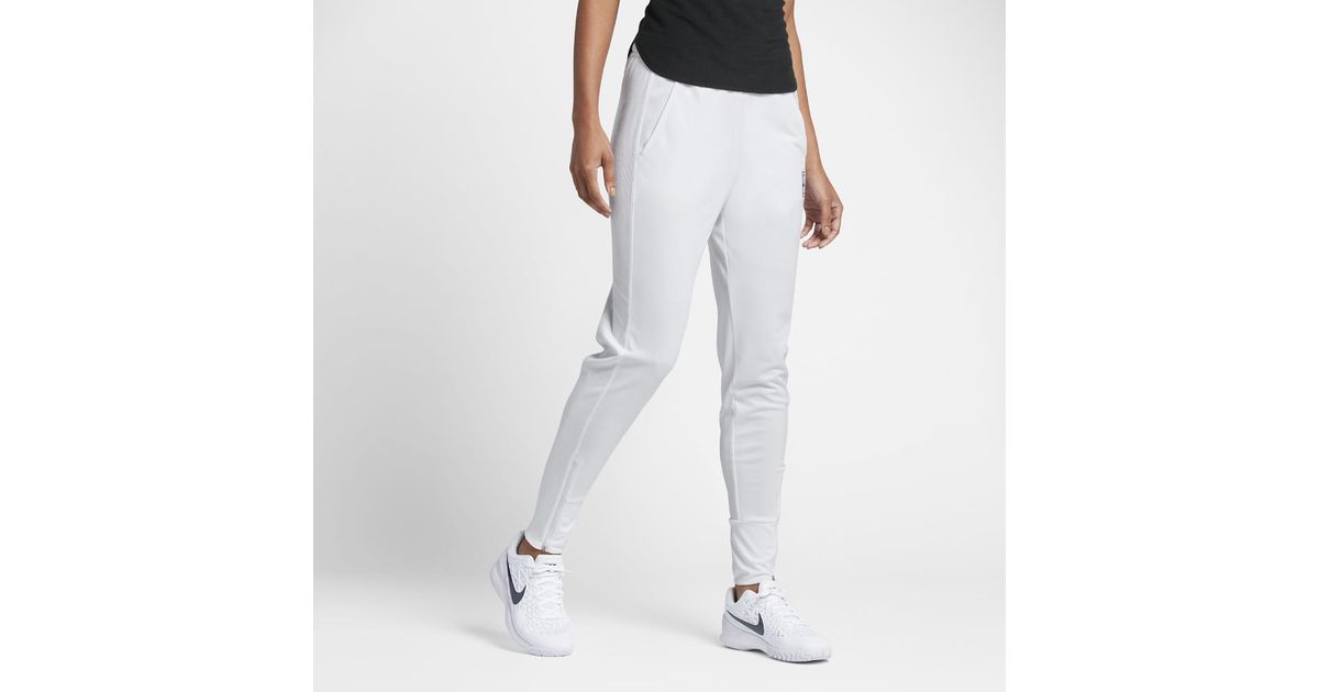 Nike Synthetic Court Dry Women's Tennis Pants in White/Black (White) | Lyst