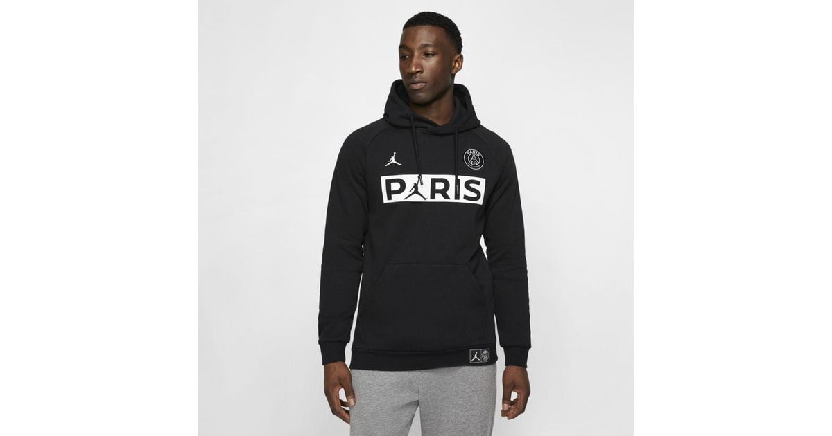 Nike Jordan Paris Saint-germain Fleece Pullover Hoodie in Black for Men |  Lyst