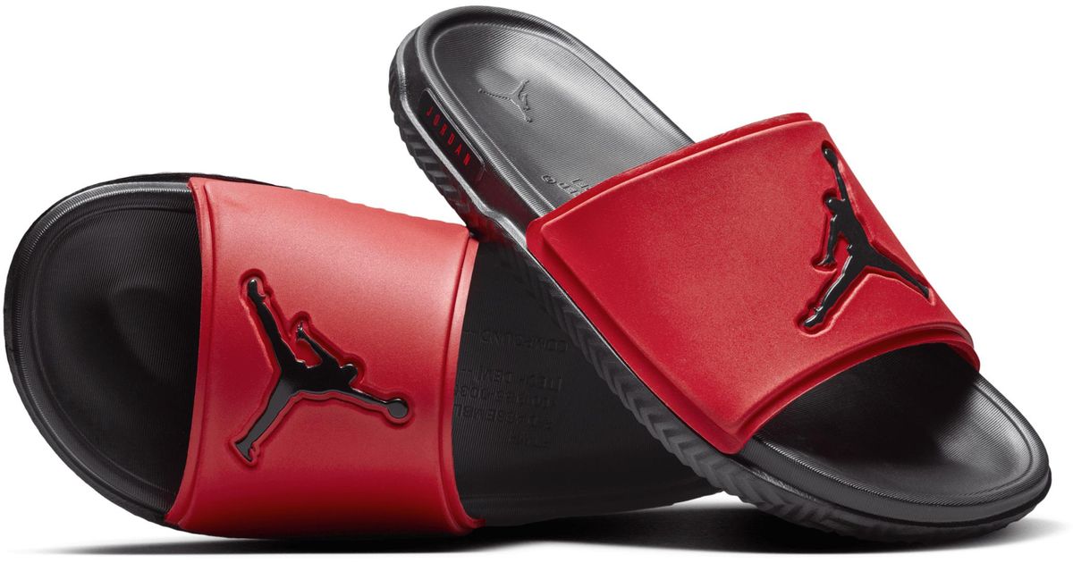 mens red jordan slides