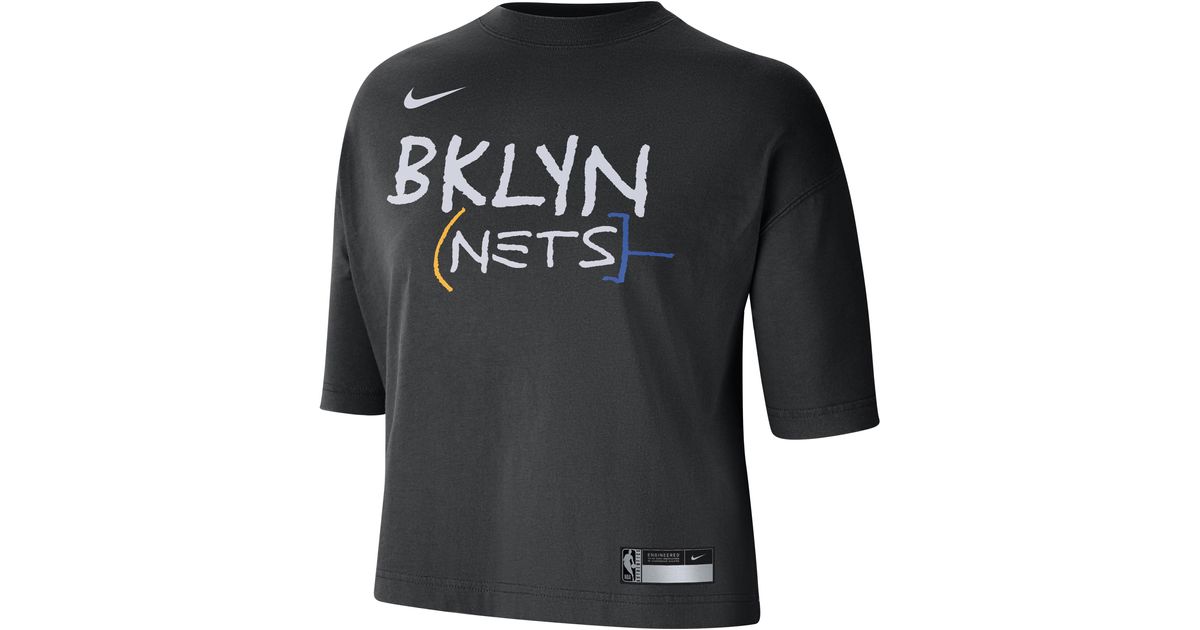 Nike Brooklyn Nets Courtside City Edition Nba Tshirt In Black, Lyst