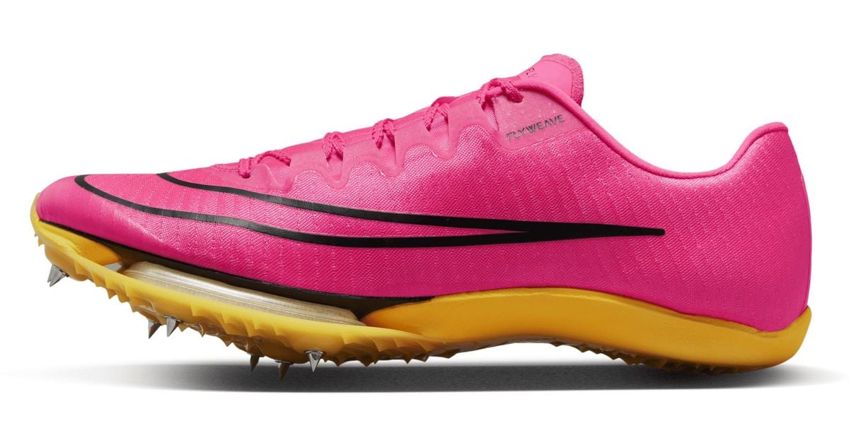 Nike air zoom maxfly track field sprinting spikes in pink lyst