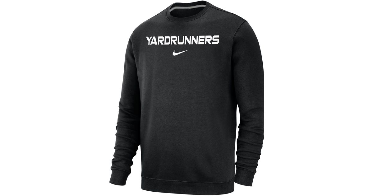 Nike College Club Fleece Yardrunners Crew-neck Sweatshirt In Black, for ...