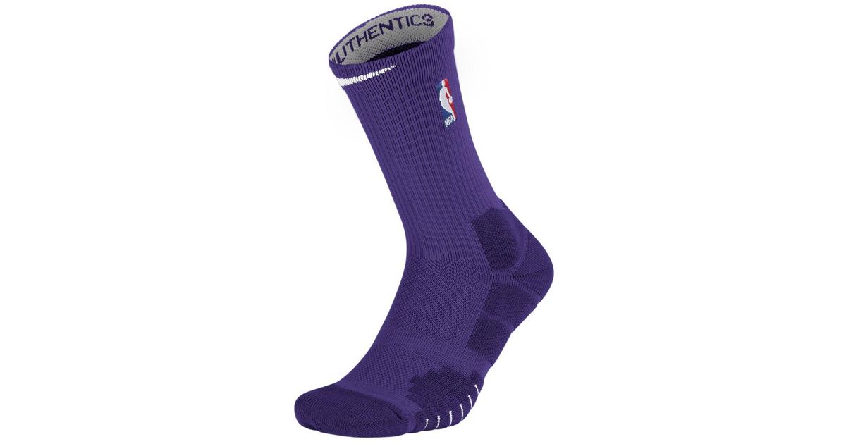 purple and white basketball socks