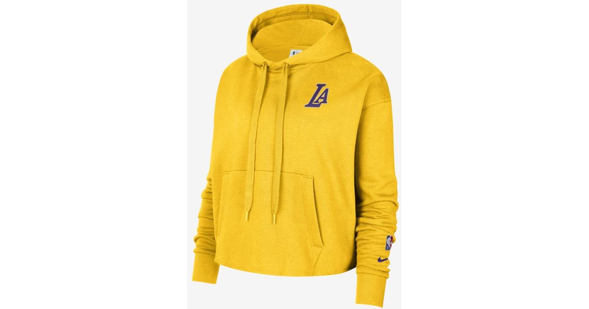 Nike Los Angeles Lakers Nba Fleece Pullover Hoodie in Yellow - Lyst