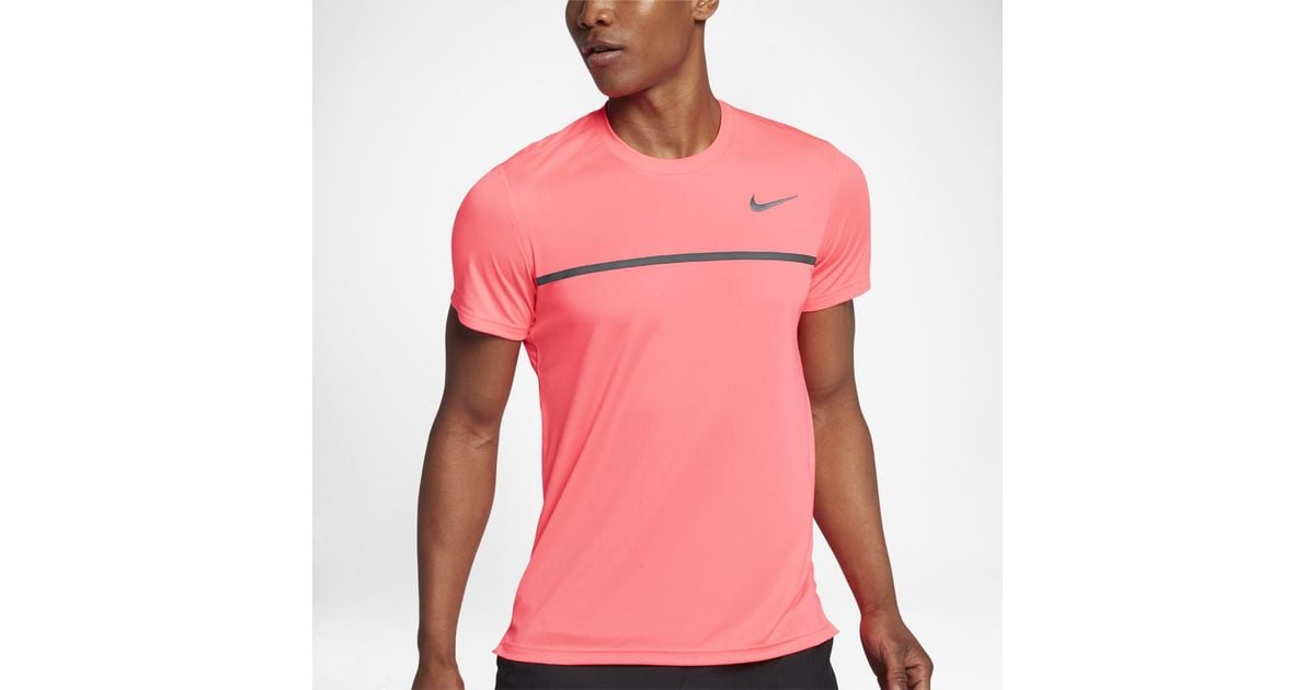 Withhold engagement catalog Nike Challenger Crew Men's Tennis Shirt in Pink for Men | Lyst
